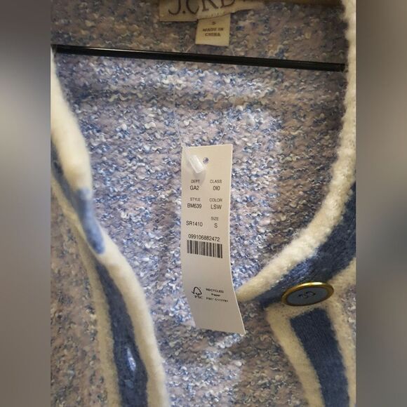 J. Crew Marled periwinkle sweater lady jacket small New NWT - Picture 5 of 9
